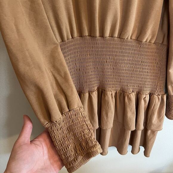 Anthropologies Sundays Rosie dress Pull Over Ruffle Honey Color Size Large - Picture 5 of 8